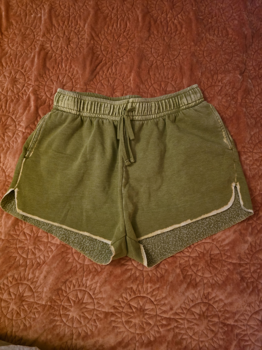 Women’s Olive Green Lounge Shorts with Drawstring